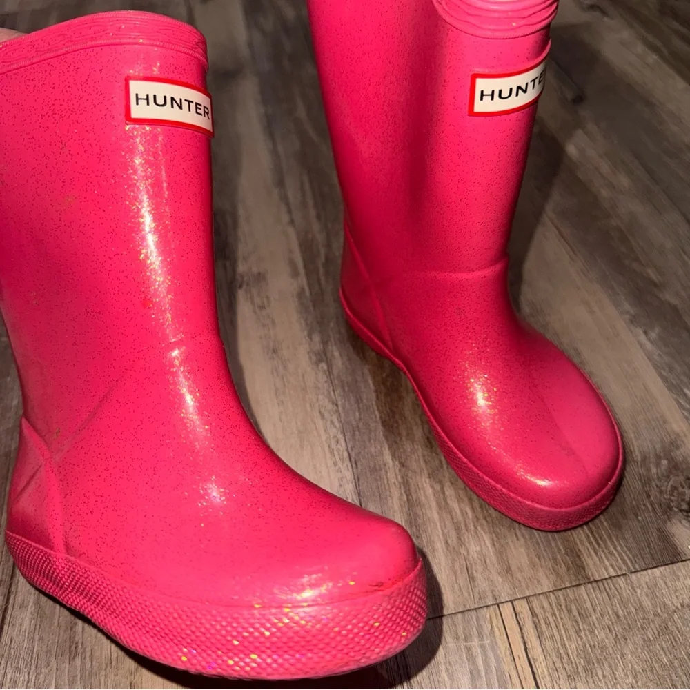 Hunter Kids Bright Pink Waterproof Boots